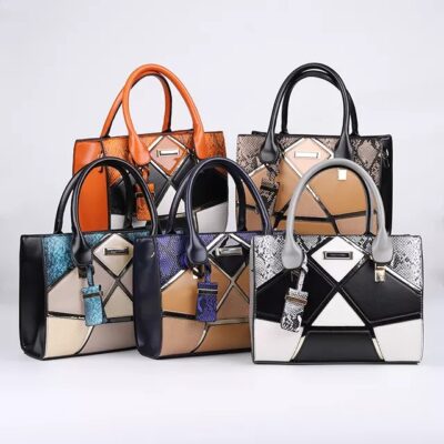 HEC Women PU Leather Handbags With Adjustable Long Strap